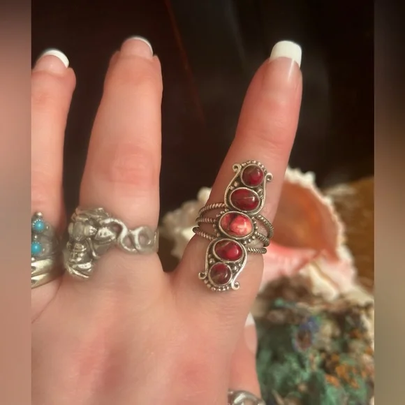 Rose Dahlia ❤️ Southwestern sterling silver ring - Picture 2 of 6